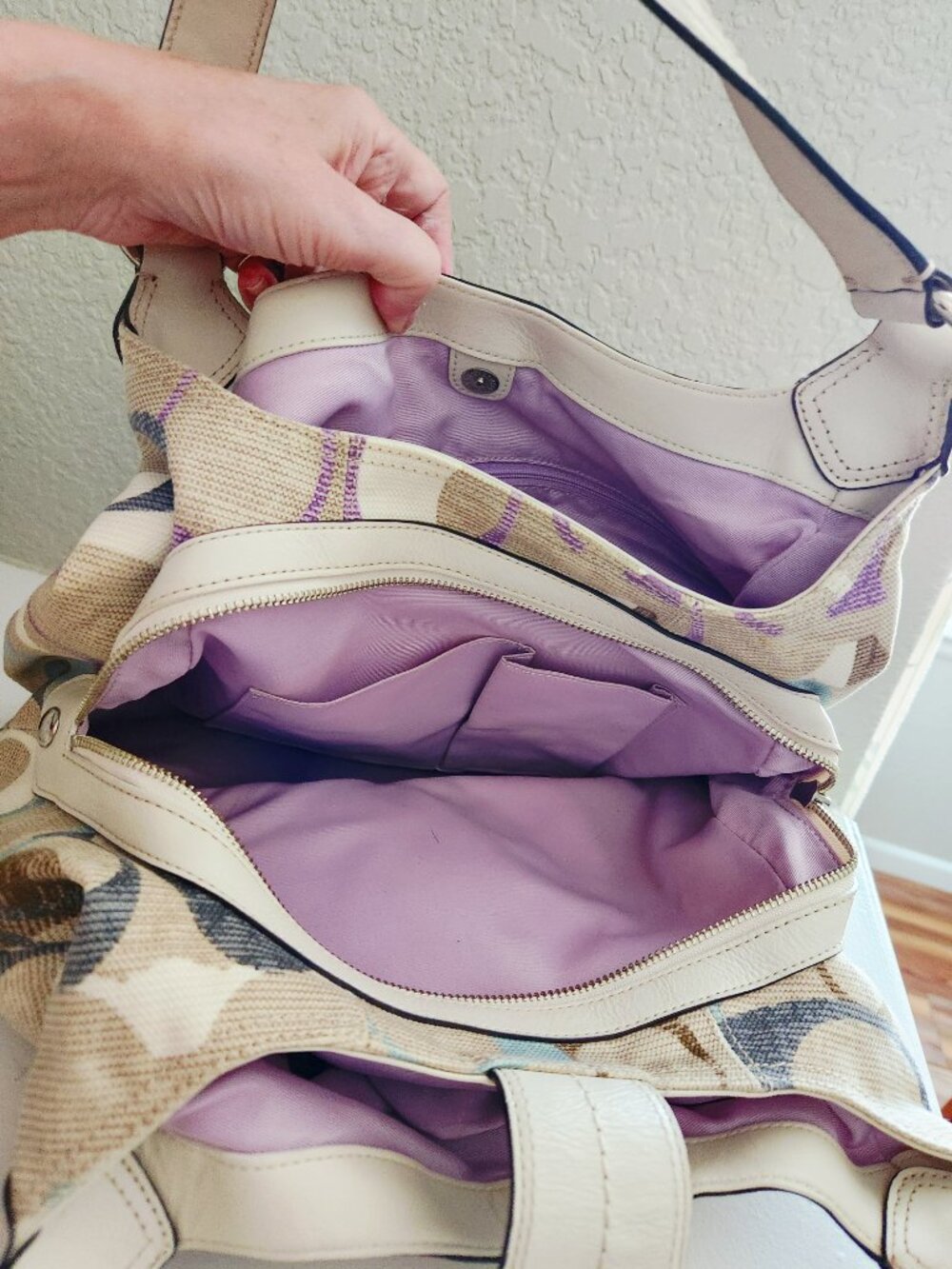 Euc Coach Soho Linen Signature Shoulder Bag Purse - Picture 10 of 12
